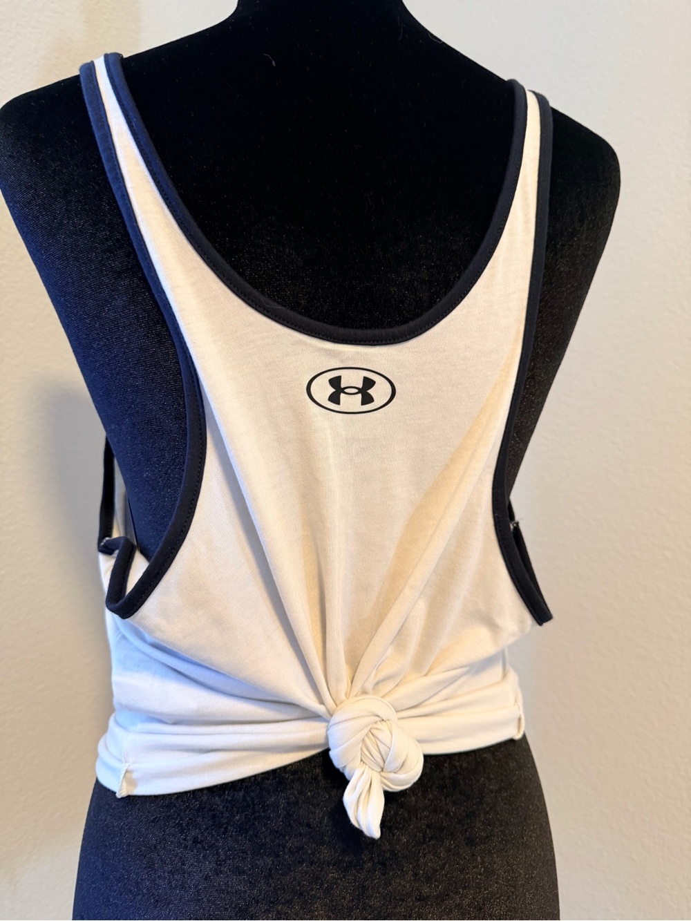 Under Armour White Tank Top with Black Graphic Crest - Picture 2 of 5